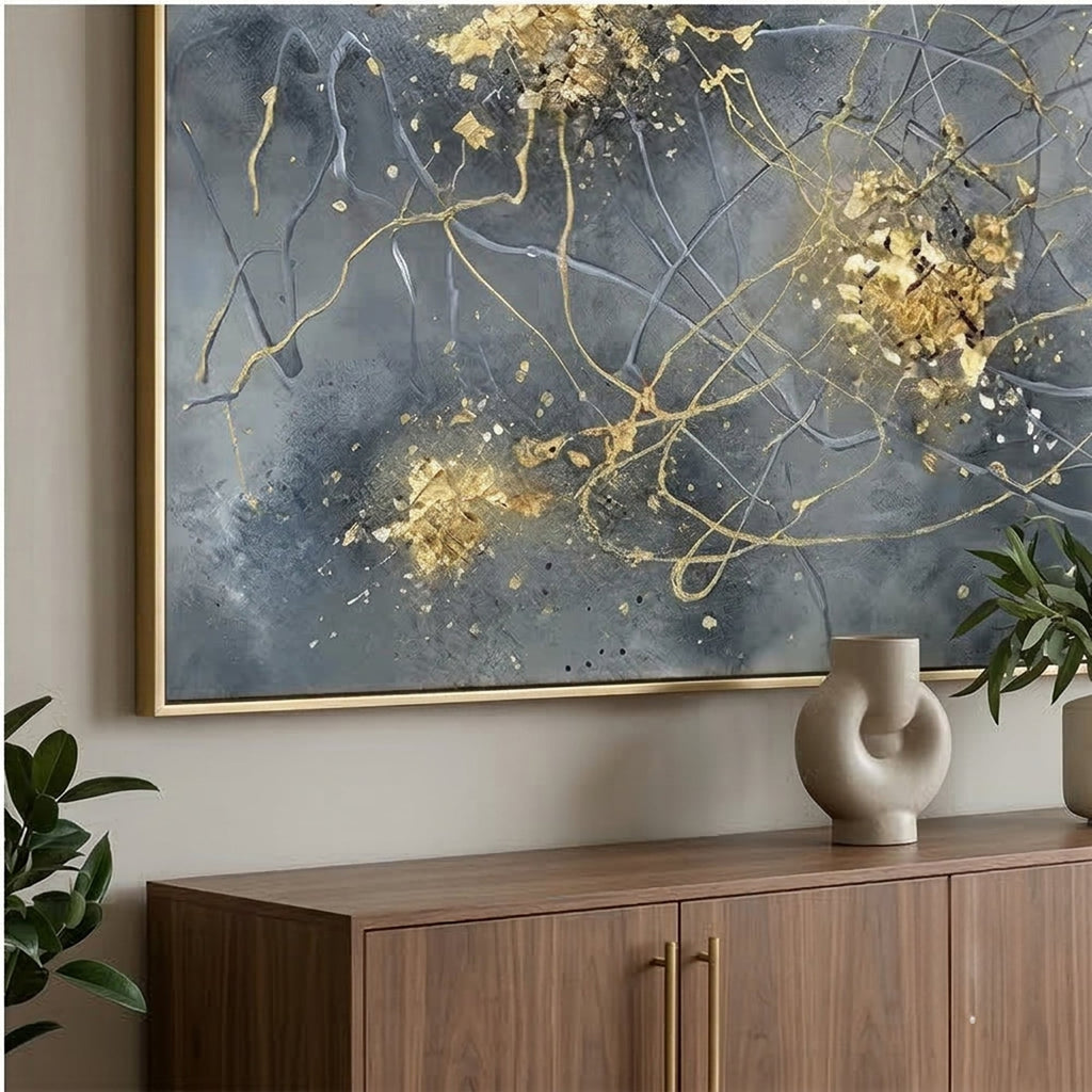 Contemporary Luxe Art | Golden Ember Bloom