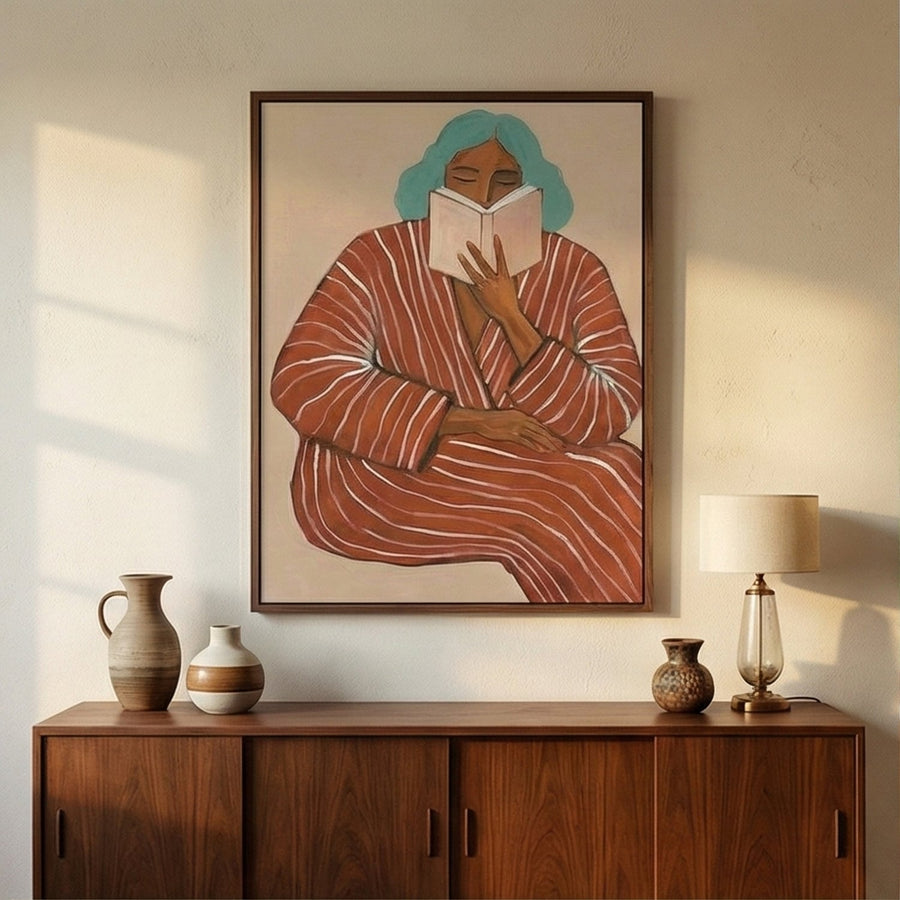 Surreal Art | Cozy-Striped Reader