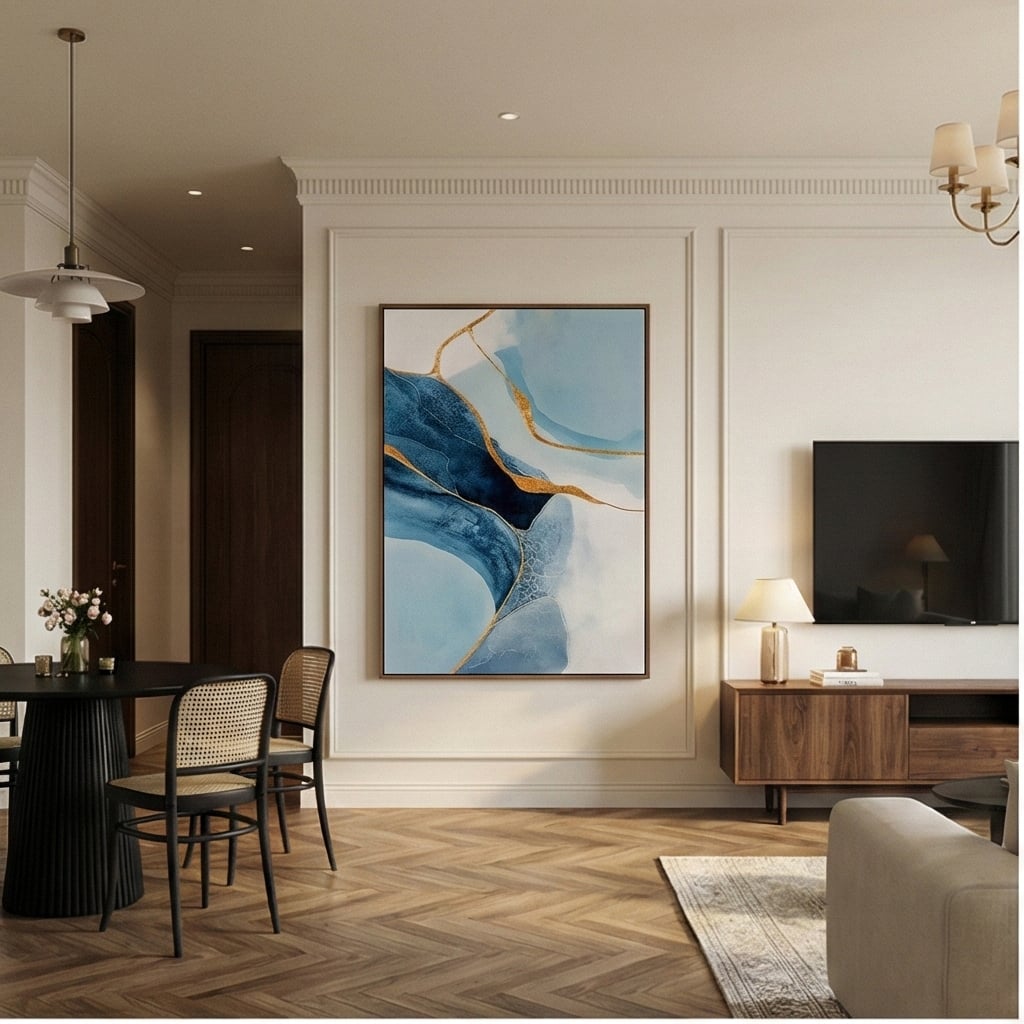 Contemporary Luxe Art | Azure Kintsugi