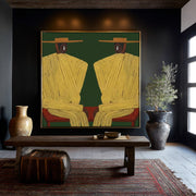 Vintage Americana Art | Yellow Robe Dialogue