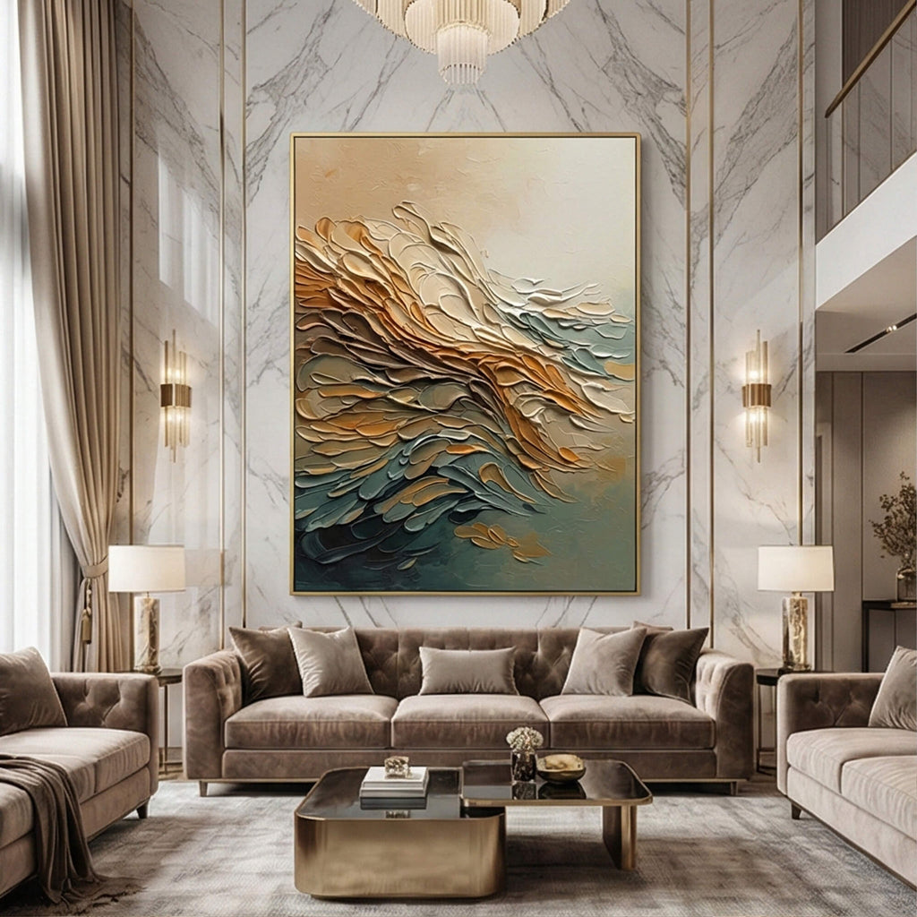 Abstract Art | Gold & Jade Rhythm