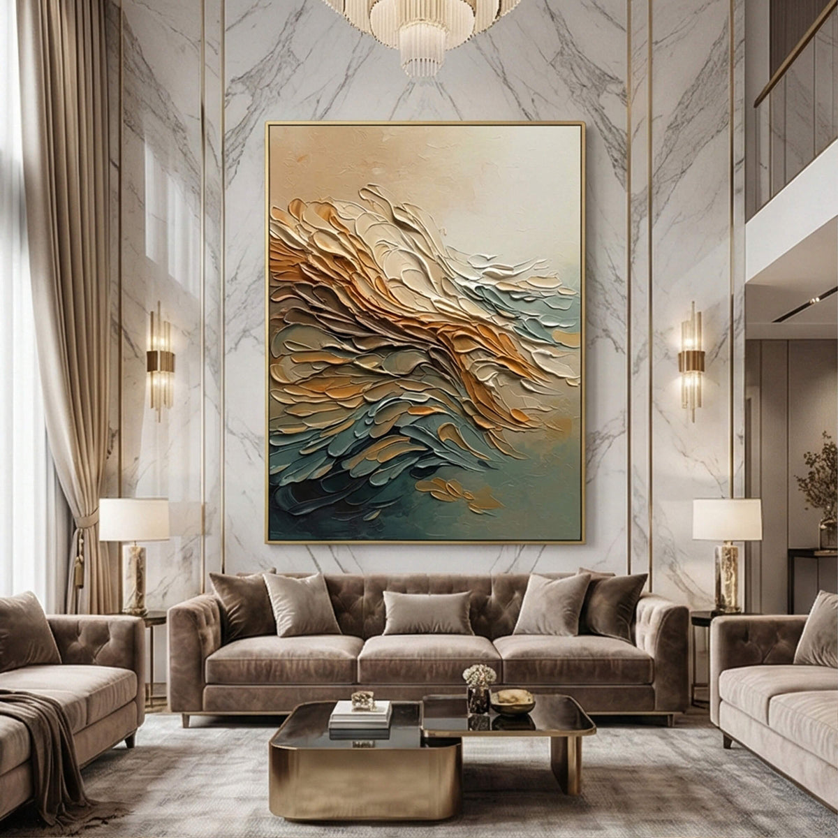 Abstract Art | Gold & Jade Rhythm