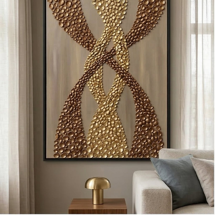 Contemporary Luxe Art | Interwoven Golden Tides