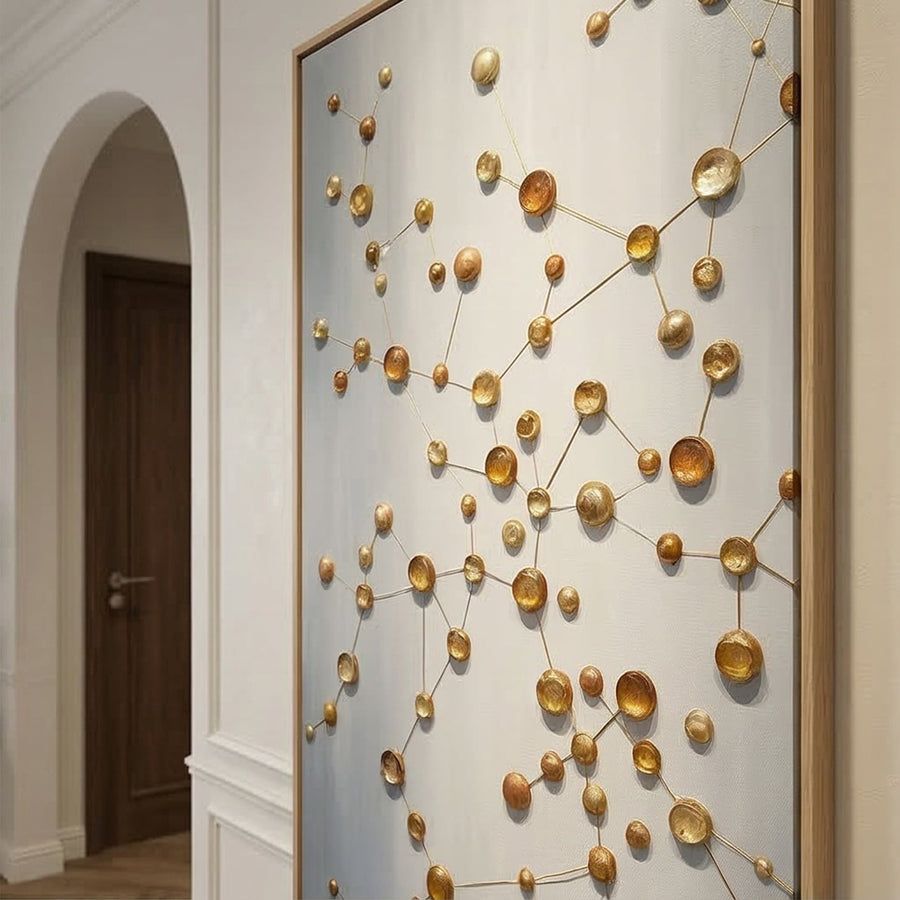 Contemporary Luxe Art | Golden Orbit Lattice