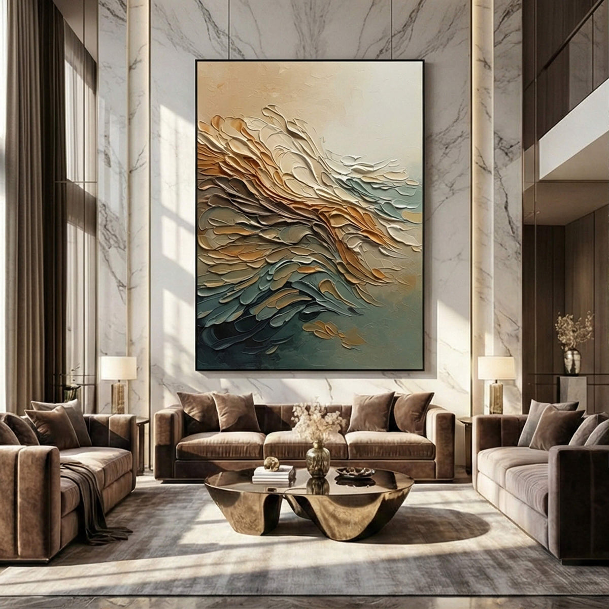 Abstract Art | Gold & Jade Rhythm