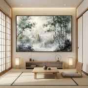 Impressionist Art | Misty Mountain Serenity