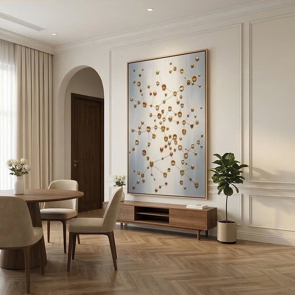 Contemporary Luxe Art | Golden Orbit Lattice
