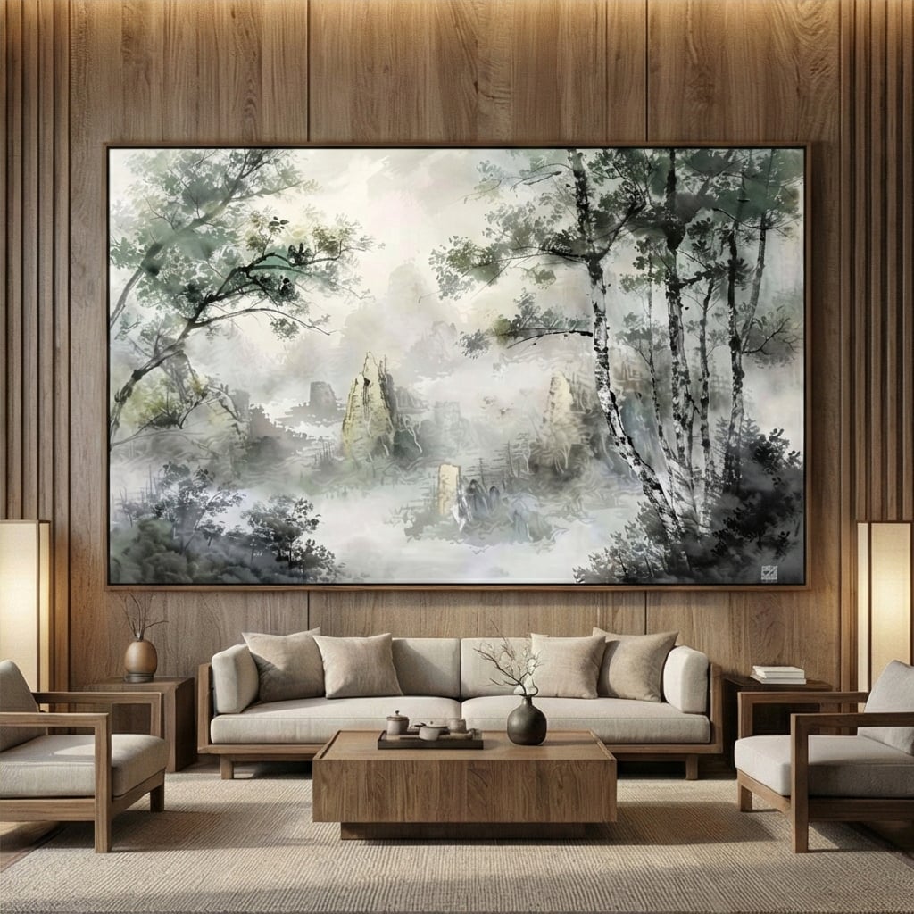 Impressionist Art | Misty Mountain Serenity