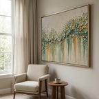 3D-Textured Art | Petal Cascade Glow - B