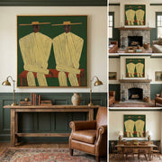 Vintage Americana Art | Stripe & Shadow