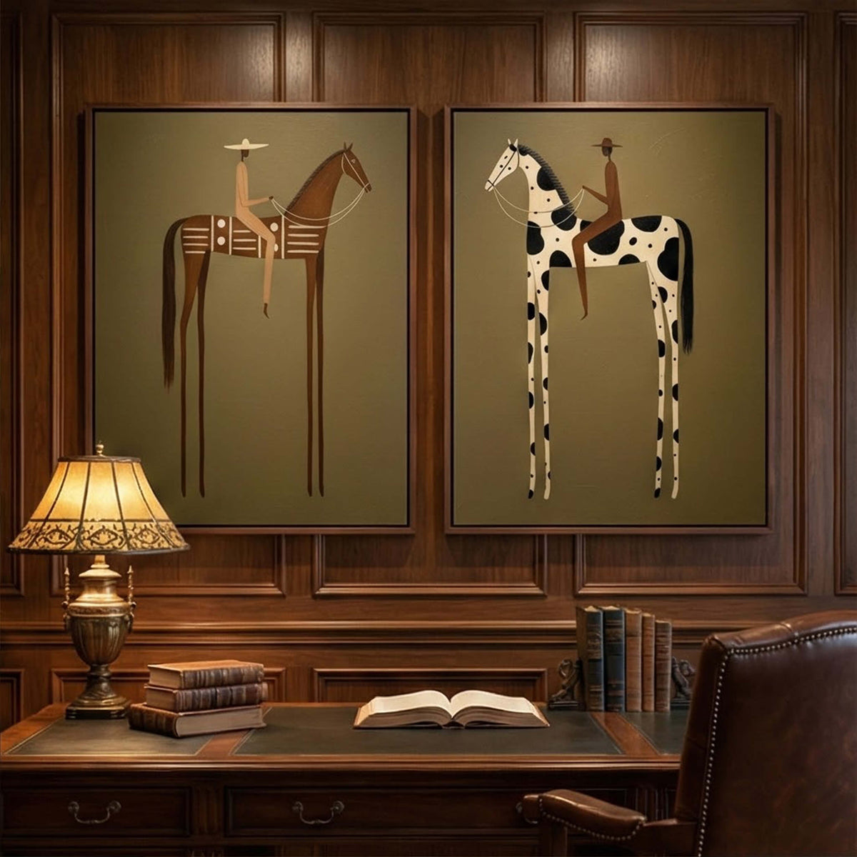 Vintage Americana Art | Long-Legged Duality