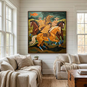 Vintage Americana Art | Checkerboard Riders