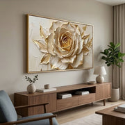 Contemporary Luxe Art | Gilded Rose Bloom