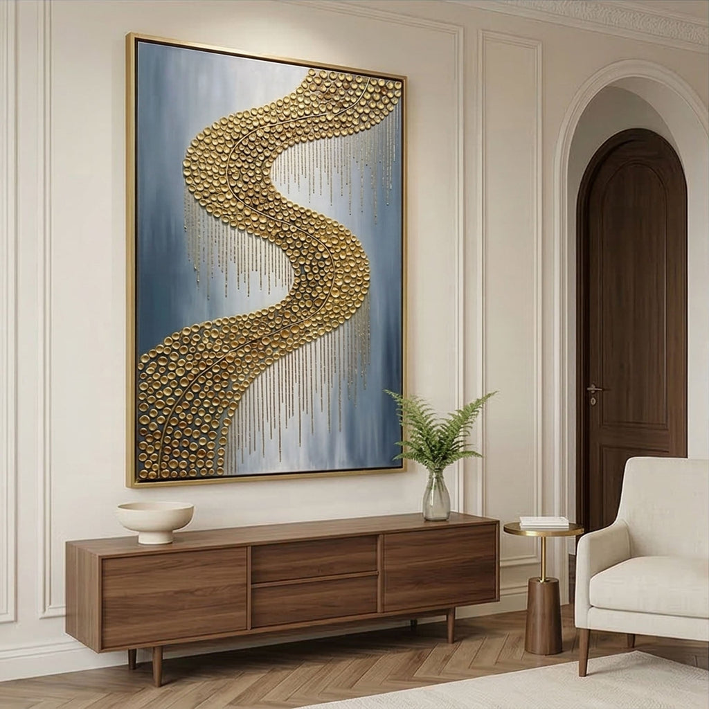 Contemporary Luxe Art | Gilded River Curve