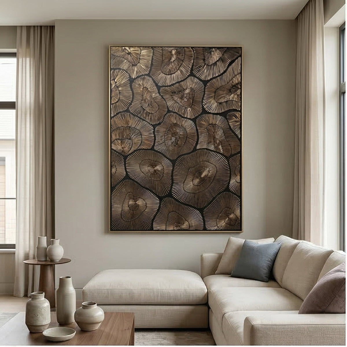 Contemporary Luxe Art | Bronze Halo Rhythm
