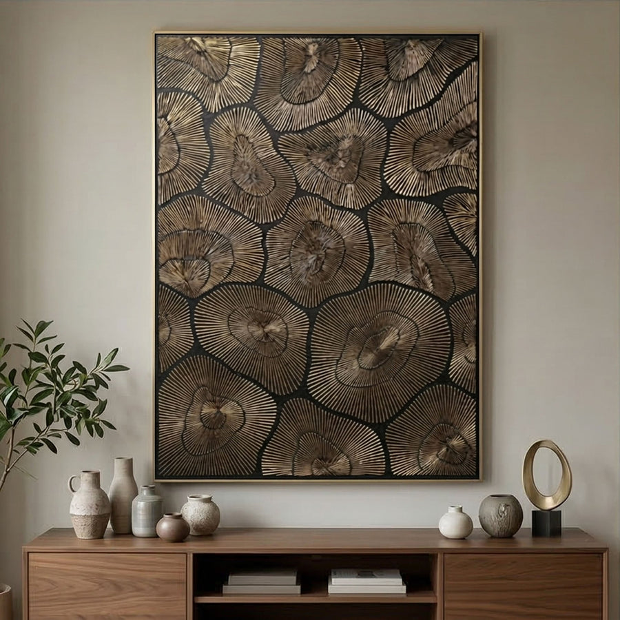 Contemporary Luxe Art | Bronze Halo Rhythm