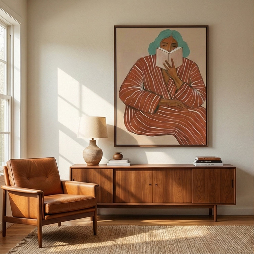 Surreal Art | Cozy-Striped Reader