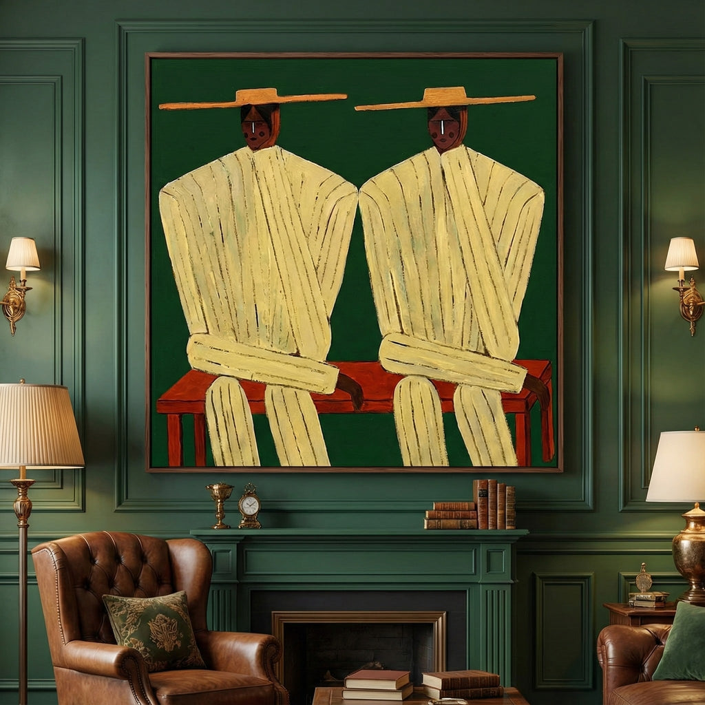 Vintage Americana Art | Stripe & Shadow