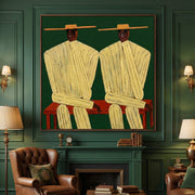 Vintage Americana Art | Stripe & Shadow