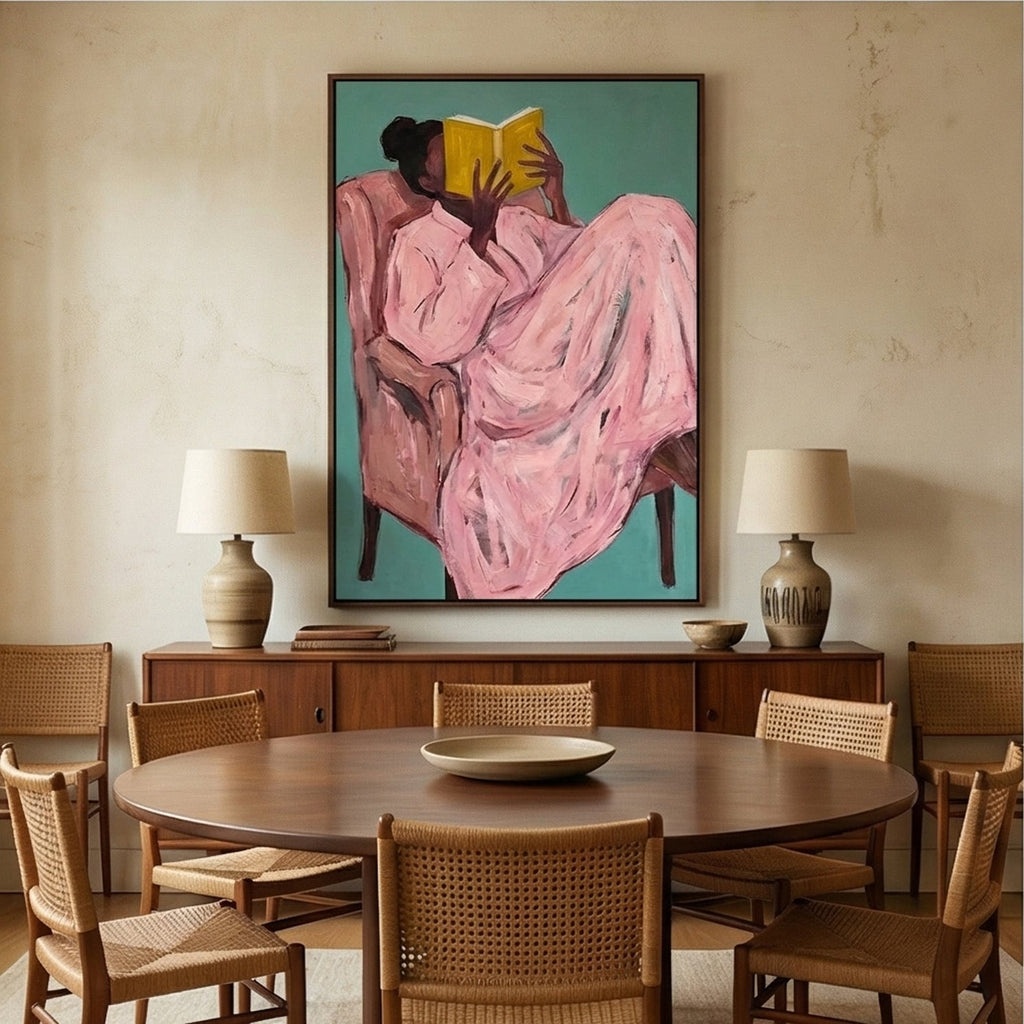 Surreal Art | Cozy-Yellow Book Reader