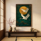 Impressionist Art | Golden Moon Crane