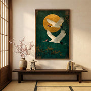 Impressionist Art | Golden Moon Crane