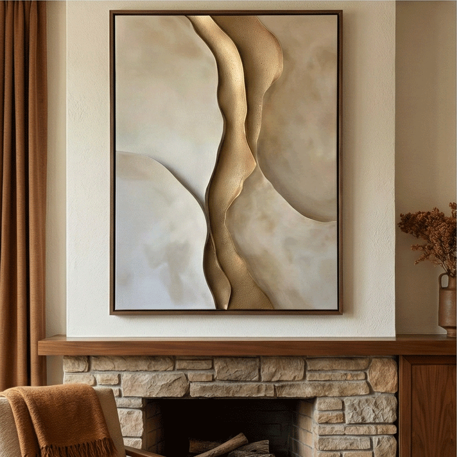 Contemporary Luxe Art | Golden Current Flow