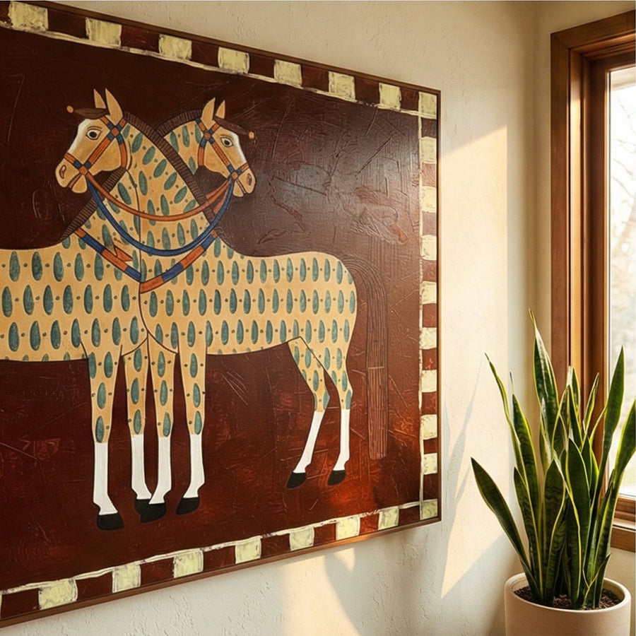 Vintage Americana Art | Spotted Horses