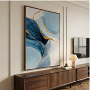 Contemporary Luxe Art | Azure Kintsugi