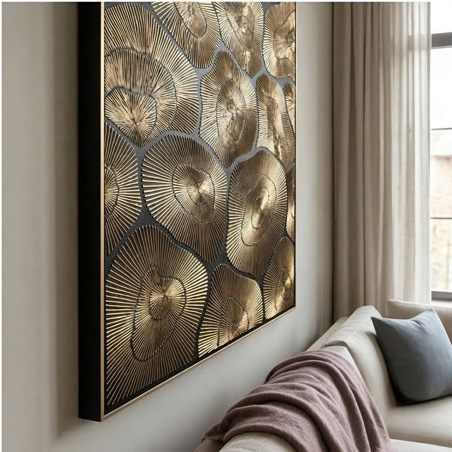 Contemporary Luxe Art | Bronze Halo Rhythm