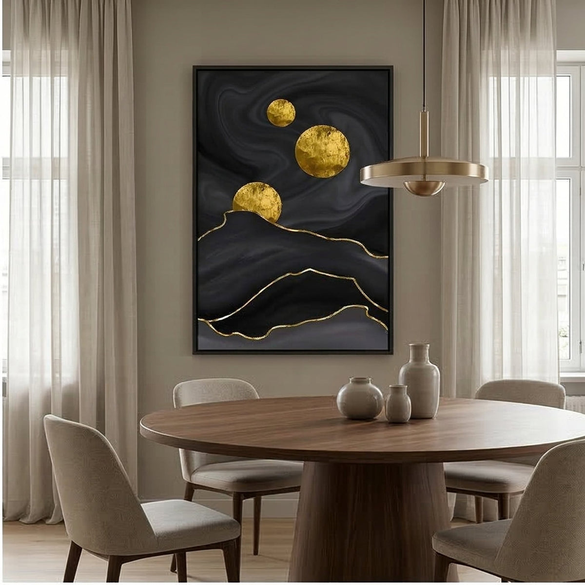 Contemporary Luxe Art | Golden Moon Passage