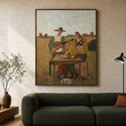 Vintage Americana Art | Prairie Folk Guitar Serenade