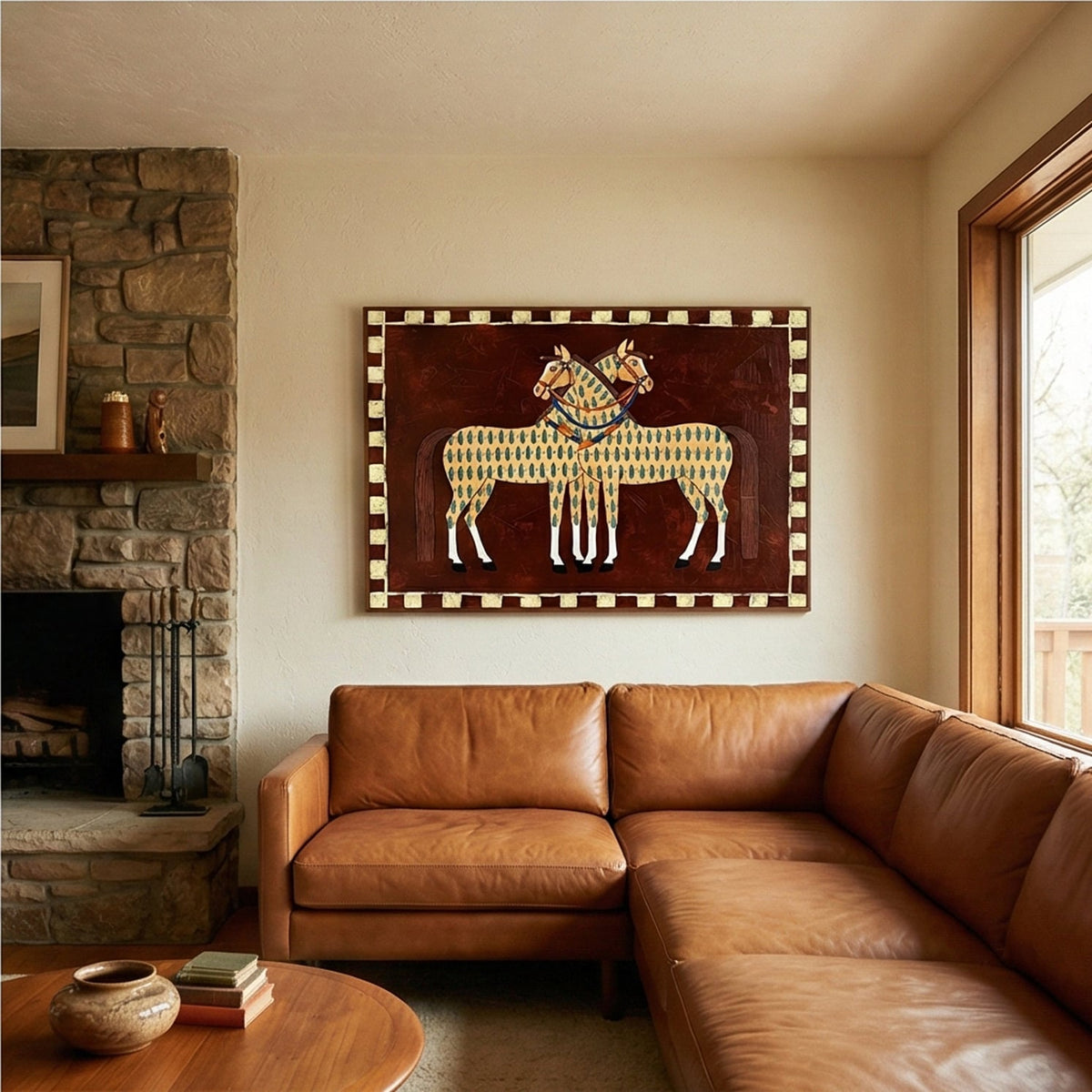 Vintage Americana Art | Spotted Horses
