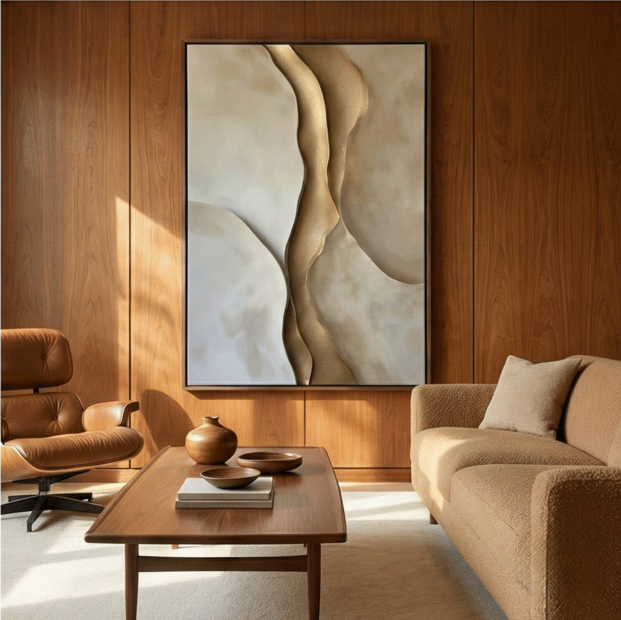Contemporary Luxe Art | Golden Current Flow
