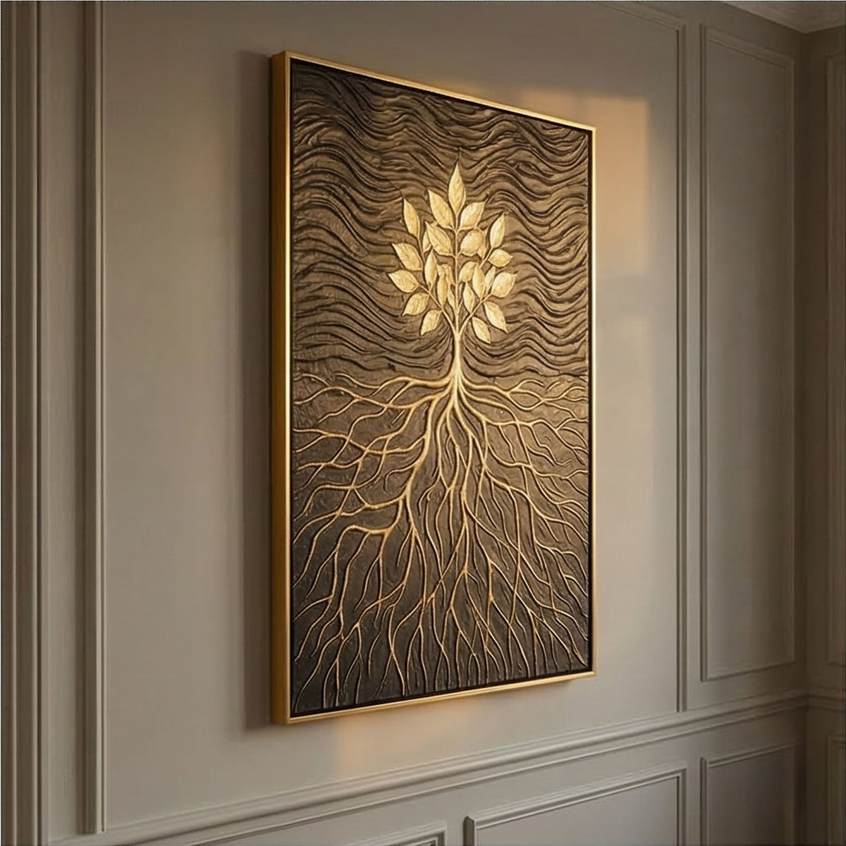 Contemporary Luxe Art | Golden Rooted Grace