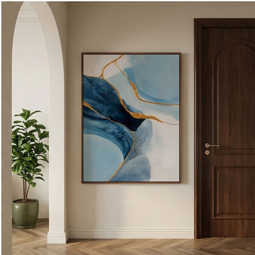 Contemporary Luxe Art | Azure Kintsugi