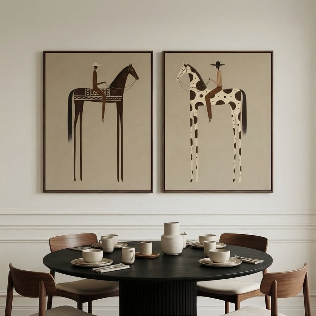 Vintage Americana Art | Tall Prairie Duet