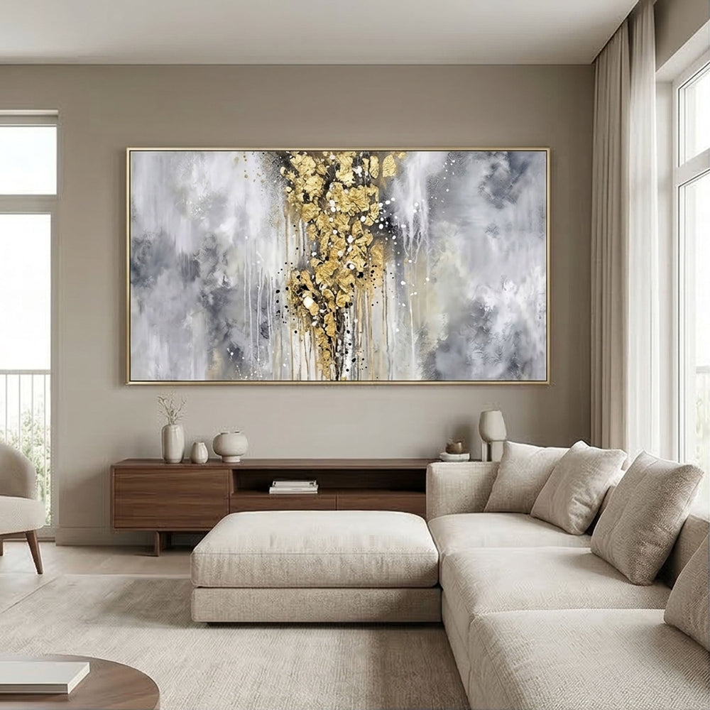 Contemporary Luxe Art | Golden Veil Column