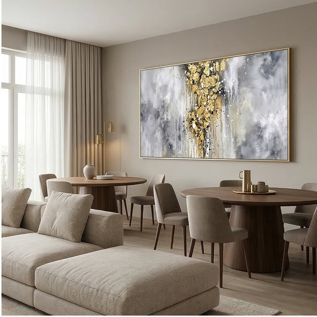 Contemporary Luxe Art | Golden Veil Column