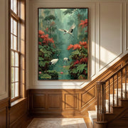 Impressionist Art | Cranes at Pond