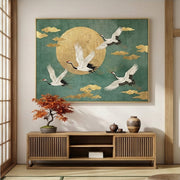 Impressionist Art | Moonlit Crane Harmony