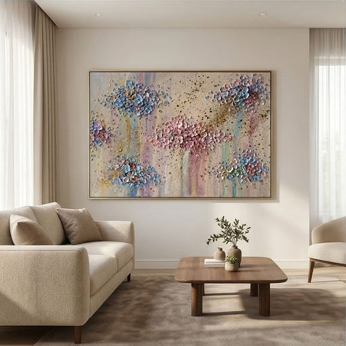 3D-Textured Art | Petal Cascade Glow - C