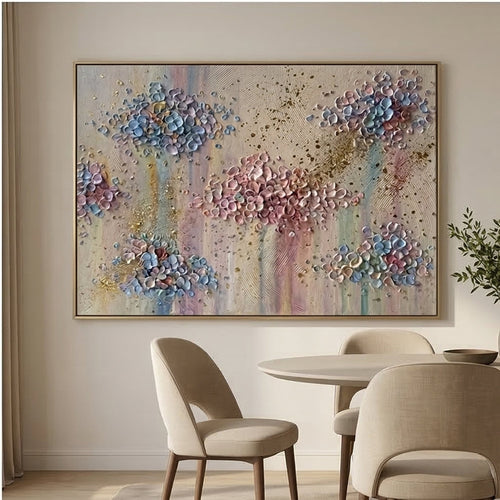 3D-Textured Art | Petal Cascade Glow - C