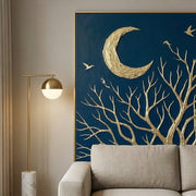 Contemporary Luxe Art | Moonlit Branch Reverie