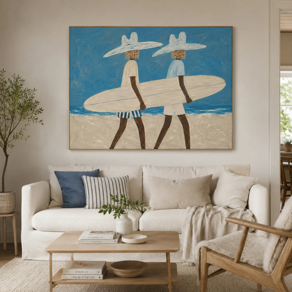 Vintage Americana Art | Coastal Cowboy Surfers