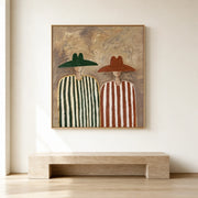 Vintage Americana Art | Two Wanderers In Stripes