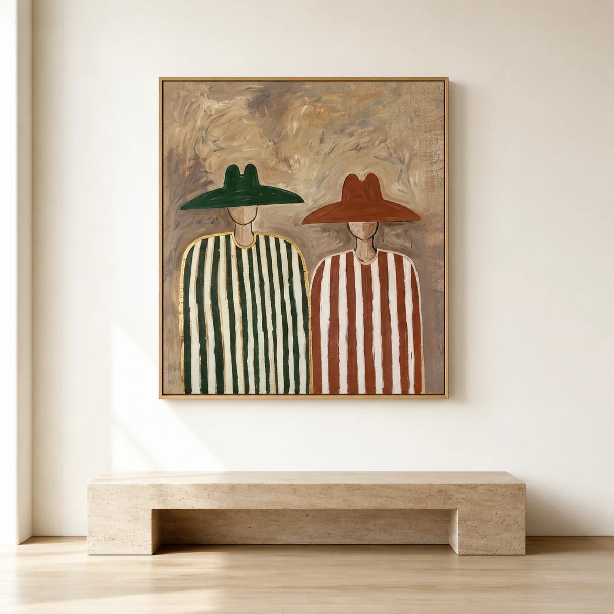 Vintage Americana Art | Two Wanderers In Stripes