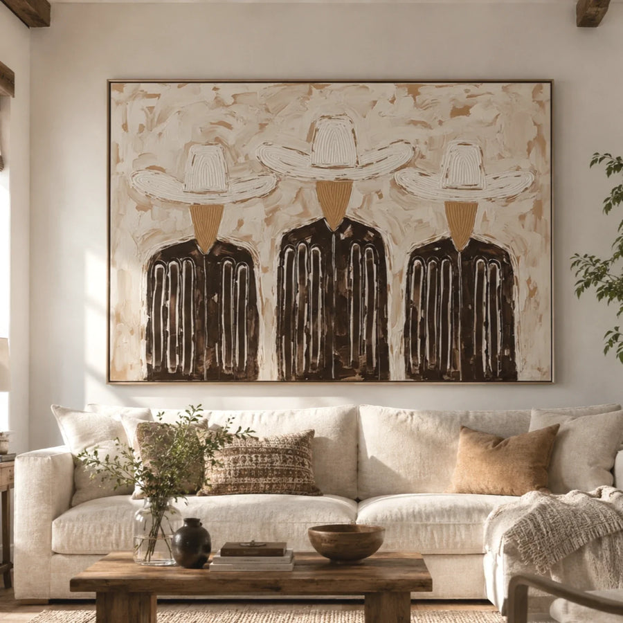 Vintage Americana Art |Trinity in Linen