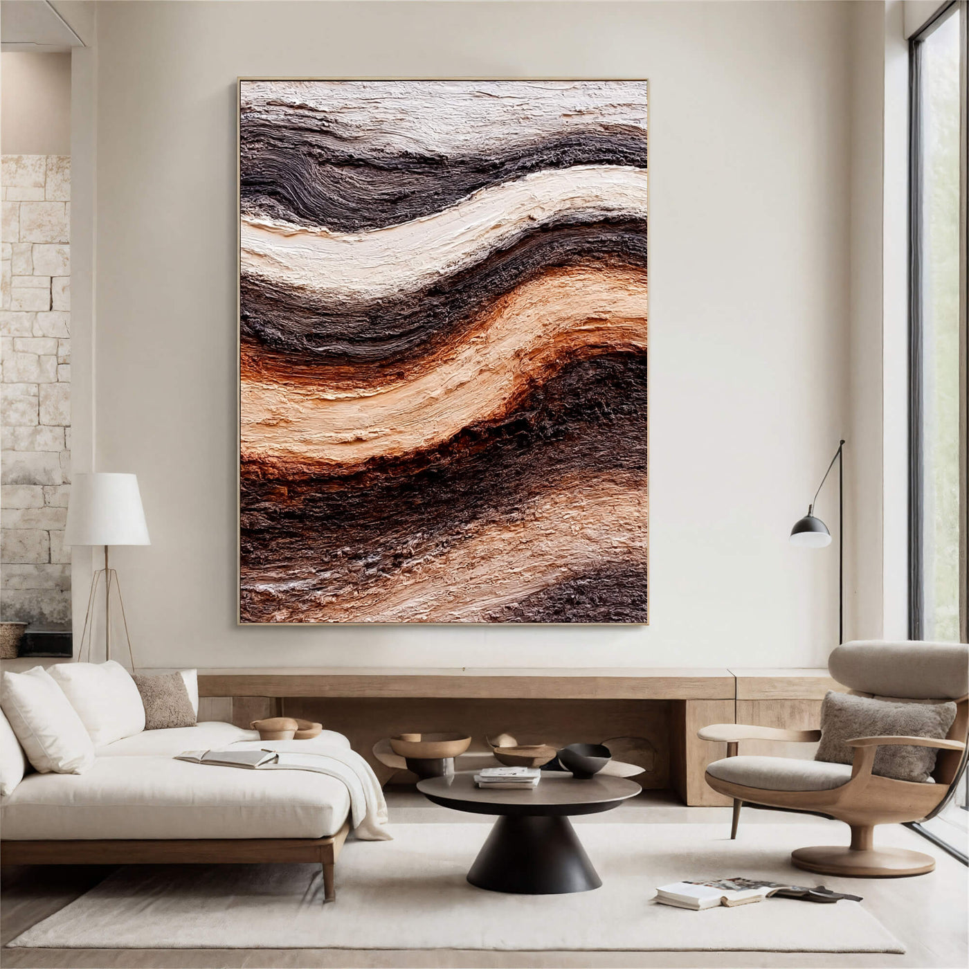 3D-Textured Art | Earthy Wave Layers