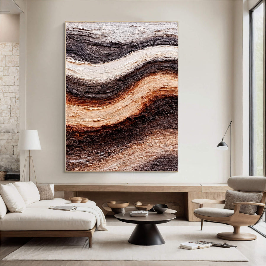 3D-Textured Art | Earthy Wave Layers